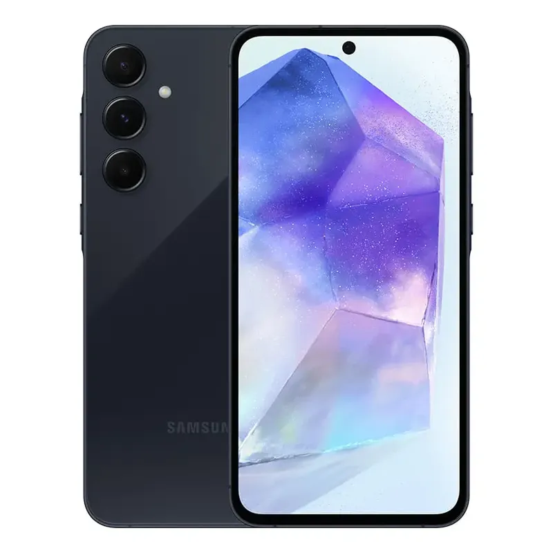 Smartphone Samsung Galaxy A55 5G 256GB 8GB RAM Dual-SIM( Nano-SIM ,E-SIM) Câmeras Traseira 50.0 MP + 12.0 MP + 5.0 MP Selfie 32.0 MP Tela 6.6″Azul Escuro