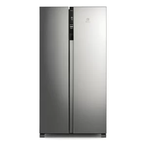 Geladeira Electrolux IS4S Frost Free Inverter 435L Side by Side cor Inox Look