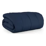 Edredom Casal Queen Micropercal 400 Fios Cama Kit Conforto Azul-marinho Liso - Imagem 1