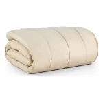 Edredom Casal Queen Micropercal 400 Fios Cama Kit Conforto Bege Liso - Imagem 1