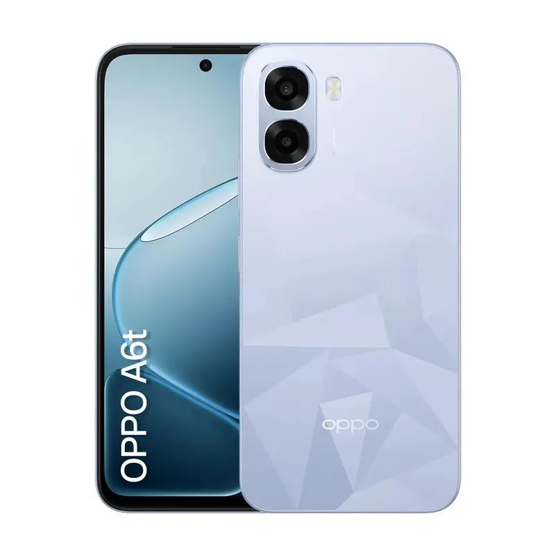 Smartphone OPPO A6t 128gb, 12gb Ram (4gb + 8gb Virtual Ram), Bateria Gigante de 6500mAh, Processador Snapdragon, Tela 120Hz, AI Câmera, IP64 – Azul Cristal