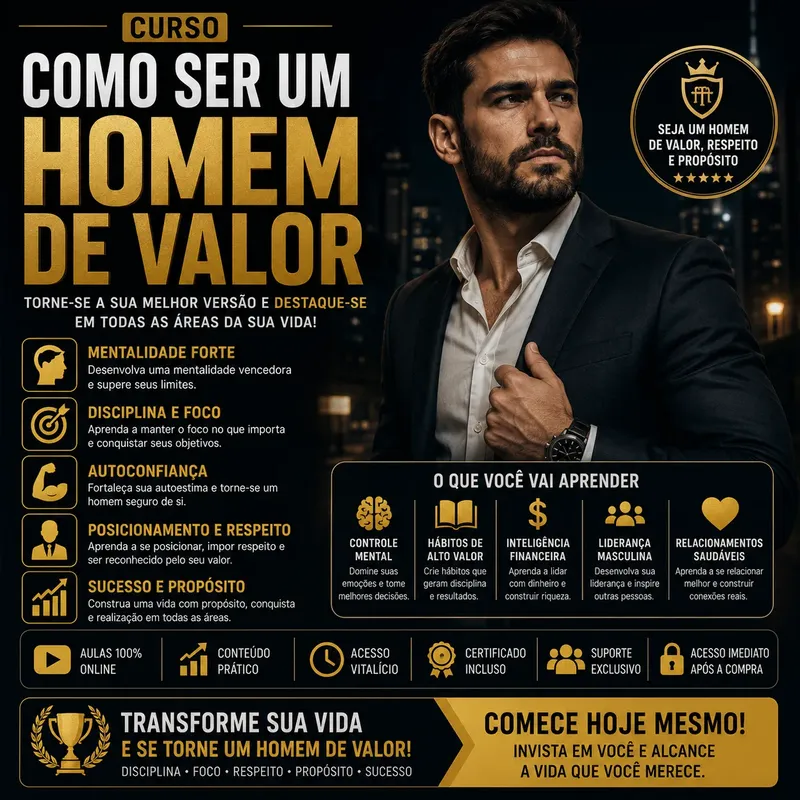 Curso Como Ser Um Homem De Valor