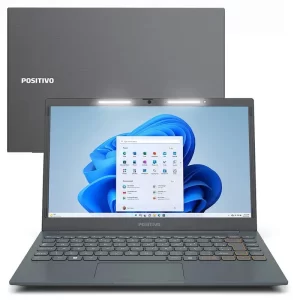 Notebook Positivo Vision C14 de 14.1″ HD, Intel Pentium N5030, 4GB RAM e 128GB SSD, Windows 11 – Cinza