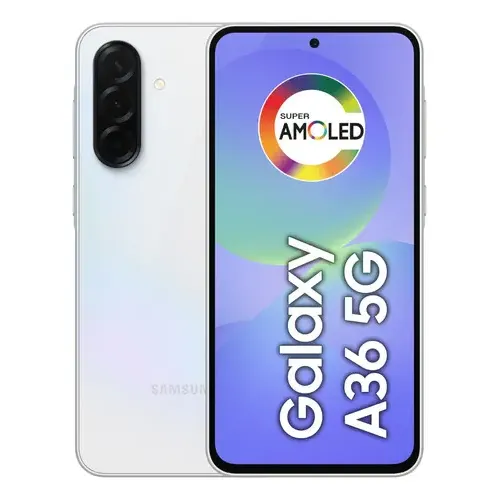 Smartphone Samsung Galaxy A36 5G 128GB 6GB RAM Câmera Tripla de até 50MP Selfie de 12MP IP67 Super AMOLED 6.7” NFC Recursos AI Android e Segurança Snapdragon – Branco
